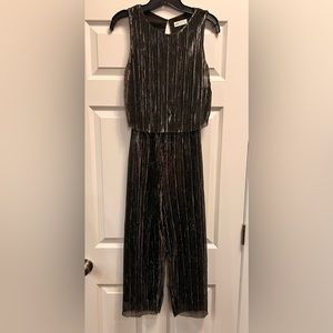 H&M, girls 12-14Y, sequins, black pants jumper, sleeveless.